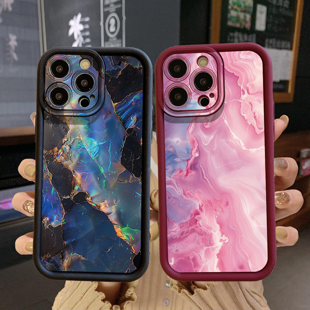 Suitable for Xiaomi Redmi Note 14 Pro Protective Cover Blue Pink Marble Emery Mobile Phone