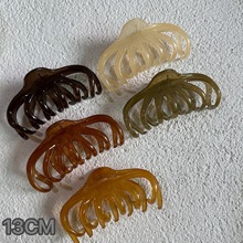 韩式夏季13cm高级章鱼爪抓夹女果冻大号后脑勺发量多盘发发夹跨境