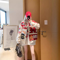 美式棒球服女早春2025新款春秋款宽松潮牌酷飒风机车服夹克外套