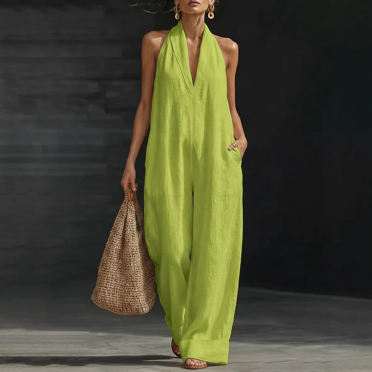 Women's Clothing Women's Sleeveless Jumpsuit Style Best Selling Simple Elegant Comfortable For Formal & Casual_ecoleips.com