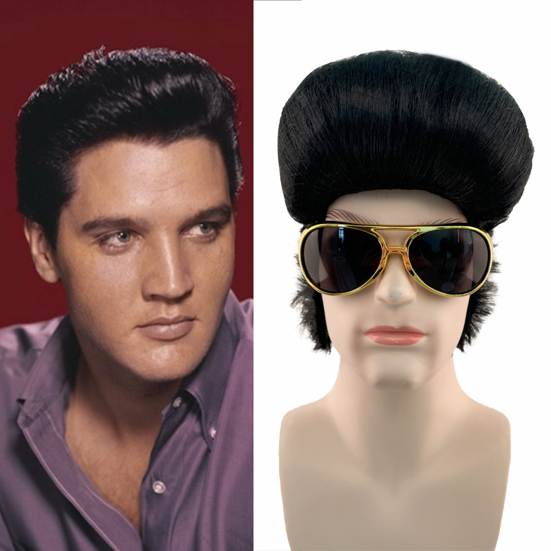 Elvis Presley Elvisley Elvis Rock Wig Concert Cheering Props Stage Performance Dress Up