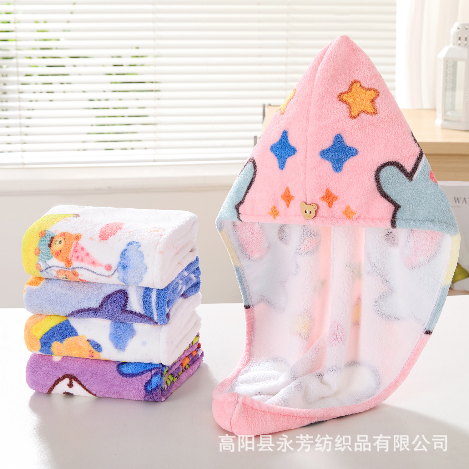 定制7A抗菌吸水速干印花干发帽女擦头发成人儿童浴帽加厚免吹批发