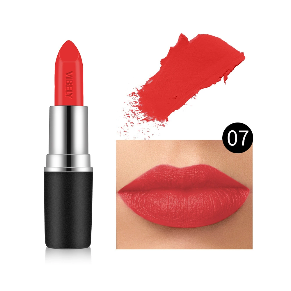 Помада VIBELY matte bullet, 29 оттенков включая чёрный, бархатистая стойкая текстура