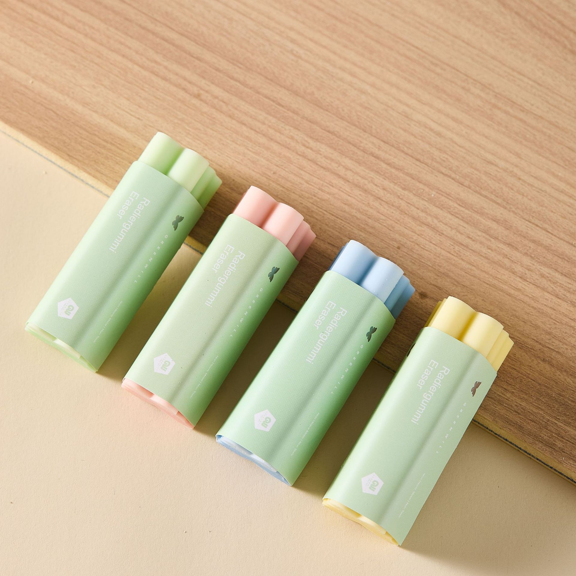 Eraser creativo para estudiantes de primaria sin dejar marcas lápiz Eraser ECO PVC macarón arte de goma mariposa gradiente