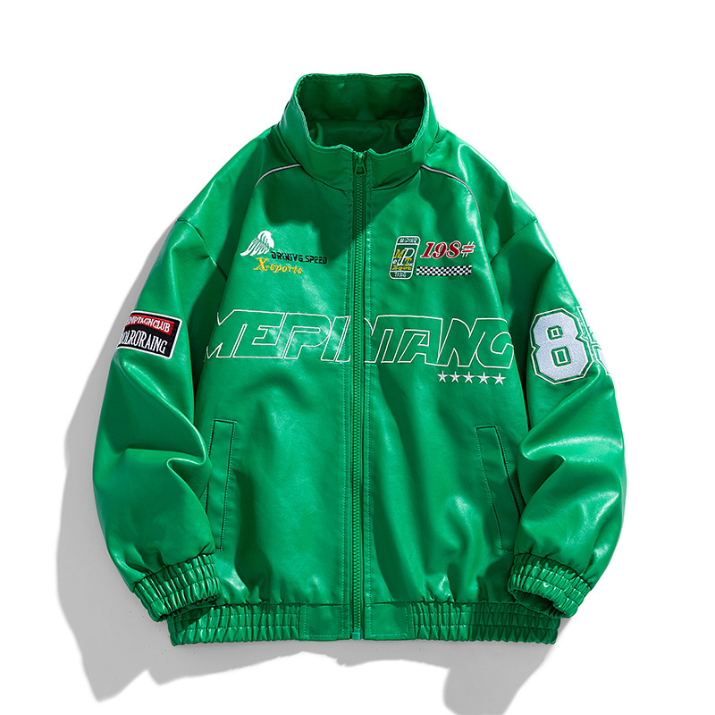2024 primavera y otoño nuevo hombre chaqueta de cuero PU chaqueta de cuello vertical chaqueta de locomotora chaqueta de cuero para hombre coreano chaqueta de moda delgada
