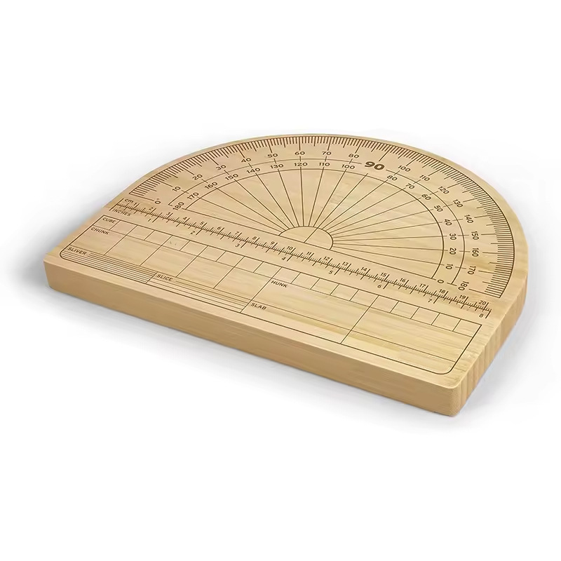 tablero de corte de bambú tablero de queso tablero de clasificación de alimentos cocinados tablero de corte multipropósito tablero de verduras de doble propósito con medición de escala