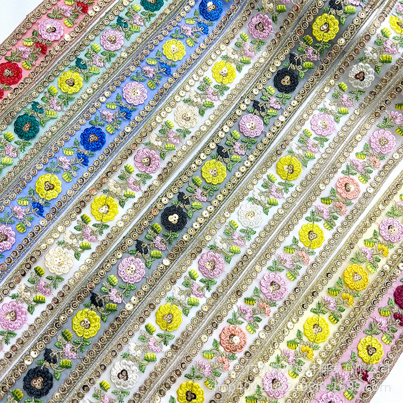 Accesorios de encaje de color de estilo étnico código de barras Hanfu accesorios de ropa código de barras de encaje spot al por mayor