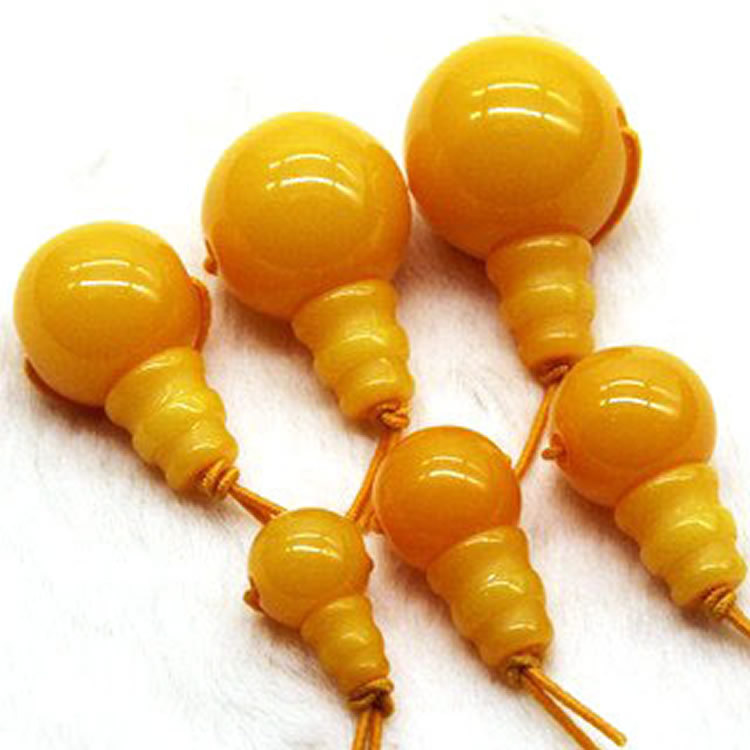 厂家直销树脂仿蜜蜡圆形三通佛头塔头DIY星月菩提佛珠配件批发