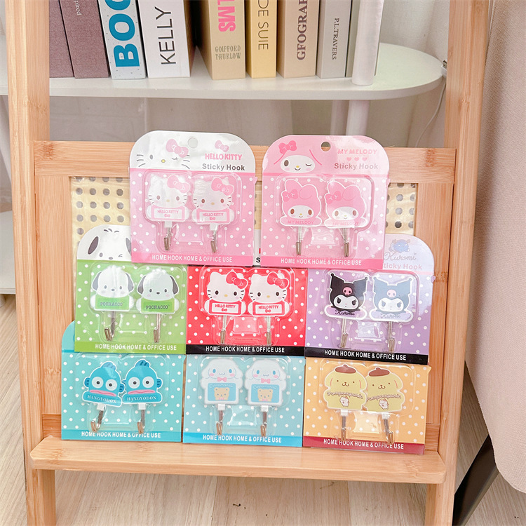 Cartoon Cute Girly Heart Sticky Hook Kitchen Bathroom Toilet Hook Punch-Free Weighing Sticky Ugly Fish Hook