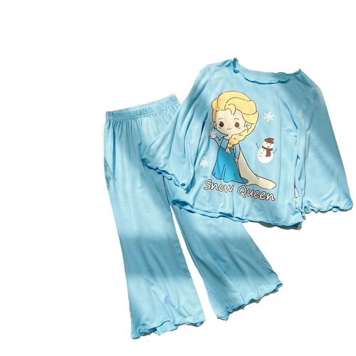 Girls' pajamas, children's pajamas, summer pure cotton thin baby air-conditioning clothing set, modal home clothing, medium and large children