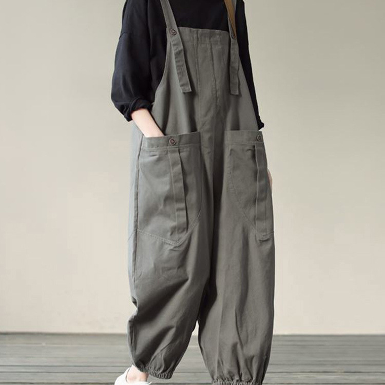 韩国东大门品牌外贸出口尾单女清仓工装哈伦连体裤束脚休闲背带裤