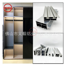 衣柜玻璃推拉门铝合金 衣柜门滑动门铝型材 衣帽间玻璃门家具铝型