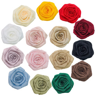 in stock 5cm dry rose fabric camellia hair accessories handmade diy corsage clothing accessories flower two-color