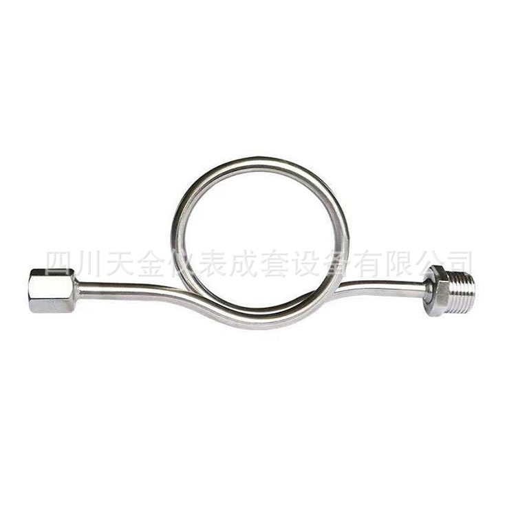 不锈钢缓冲管压力表表弯304材质一边内螺纹M20*1.5一边外螺纹G1/2