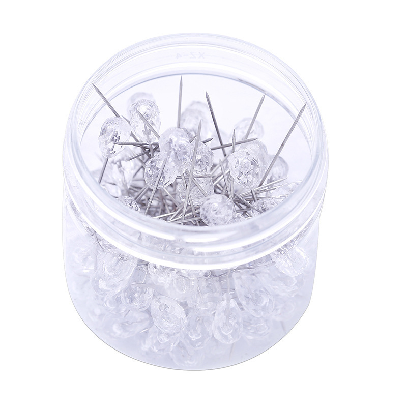 Aguja de posicionamiento de diamante de costura manual de mosaico fijación de perlas agujas de posicionamiento de ropa agujas de caja enlatadas transparentes