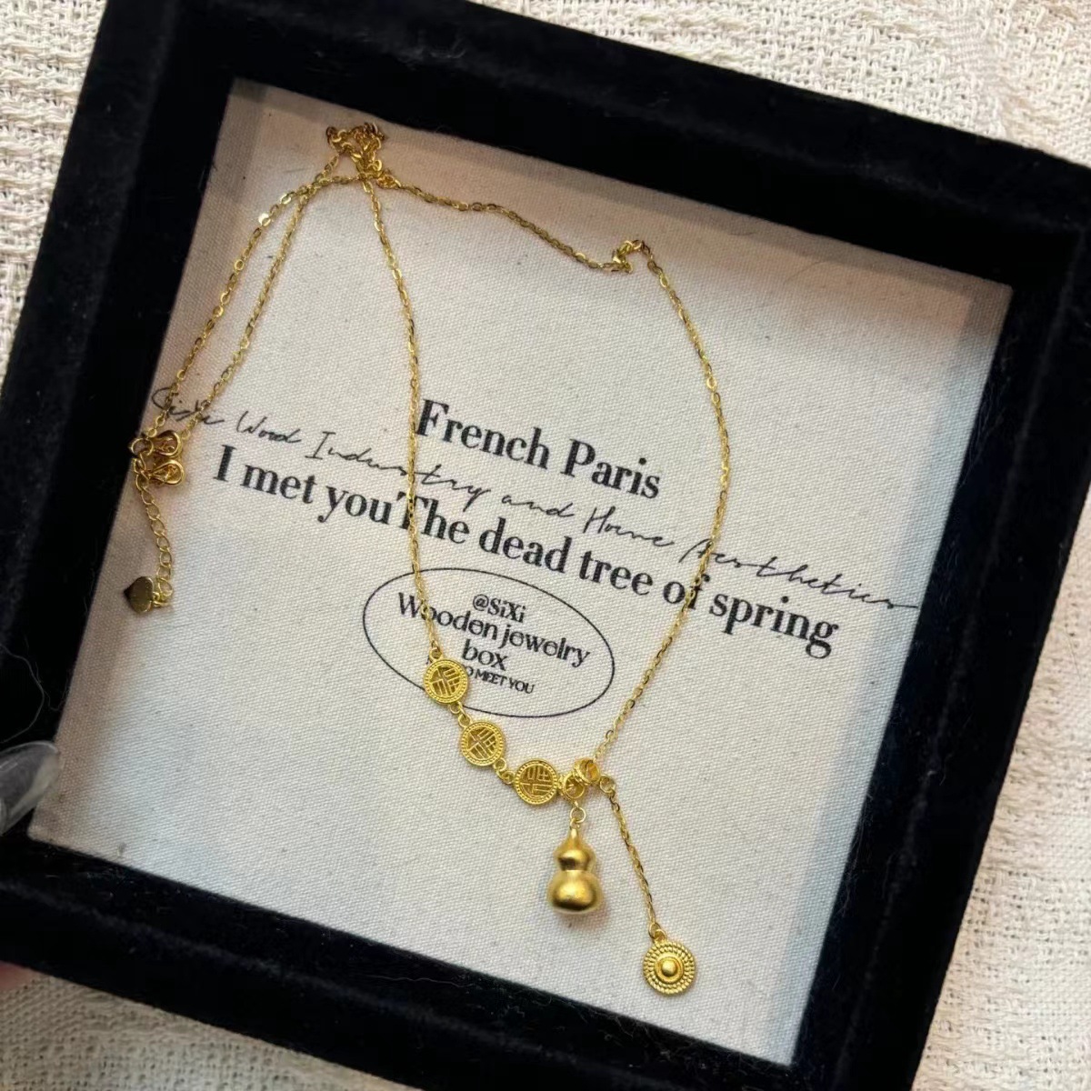 新中式复古葫芦项链女轻奢ins小众设计锁骨链精致 百搭高级感颈链