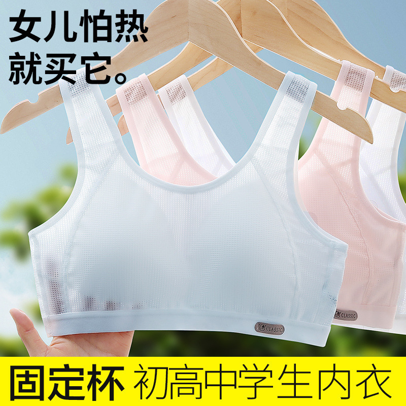 Summer Development girl underwear thin student Junior High School High School shockproof vest women's sports bra pure cotton