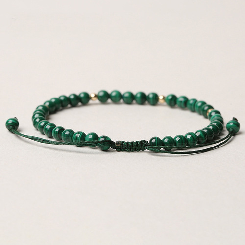 Badu crystal bracelet, extremely fine malachite, 14k gold braided bracelet, men's and women's bracelet, simple and versatile hand jewelry wholesale