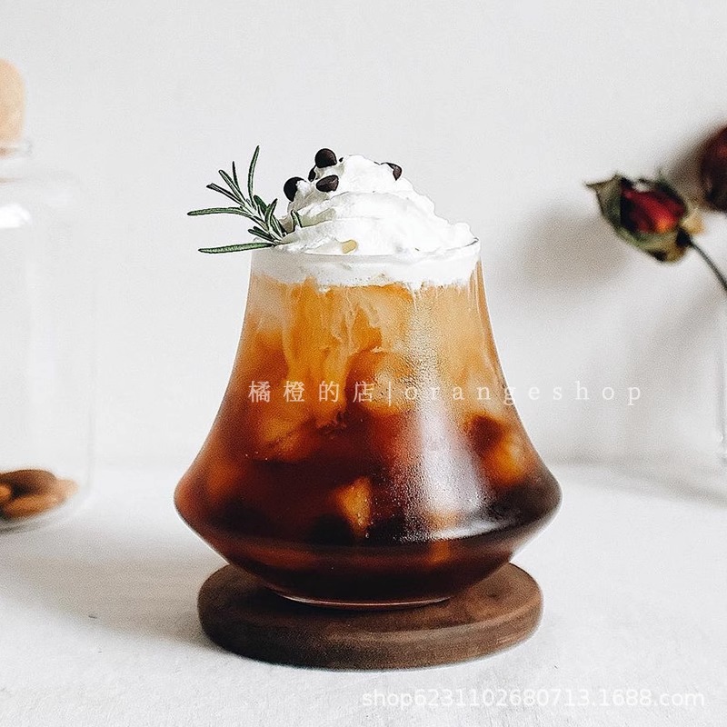 INS glass glass girl heart water cup drink cup coffee cup round tea…