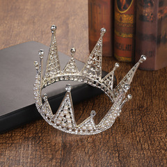 生日蛋糕裝飾皇冠擺件 網紅小紅書仙三角行珍珠皇冠 節日鮮花擺件