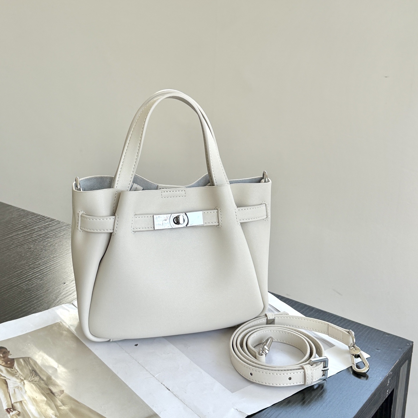 Genuine Leather Niche Design Handheld Basket Bag For Women 2026 New High-End Retro Trendy Crossbody Bucket Bag - Thumbnail 8