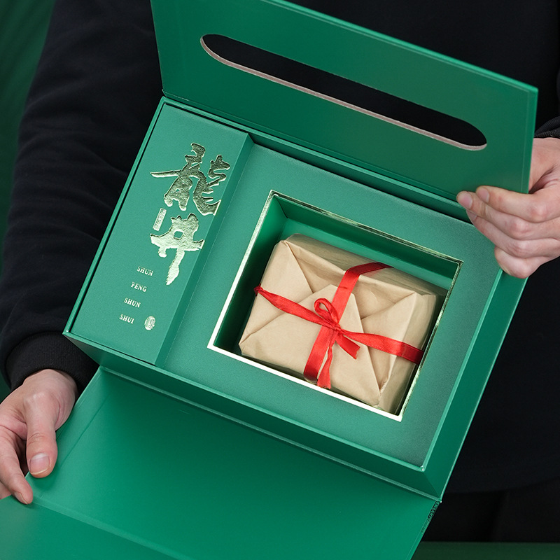 高档明前龙井茶礼盒空盒方包手提盒通用狮峰龙井绿茶包装盒空礼盒