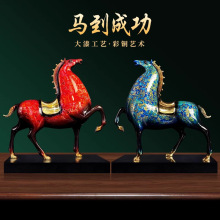 马到成功大漆工艺全铜马摆件中式办公室桌面客厅玄关装饰乔迁送礼