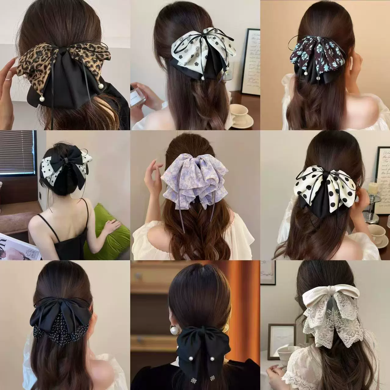 新款蝴蝶结发夹后脑勺盘发轻奢发饰马尾夹时尚百搭高级感精致抓夹