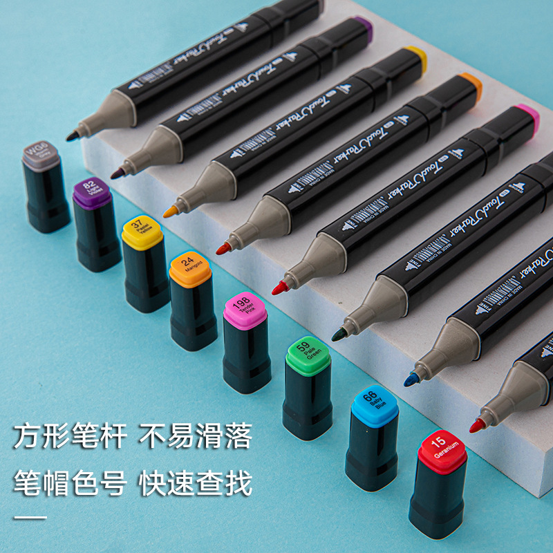 Juego de rotuladores TOUCH de doble punta a base de aceite, rotuladores de arte para estudiantes, rotuladores de colores para dibujar para niños, venta al por mayor transfronteriza