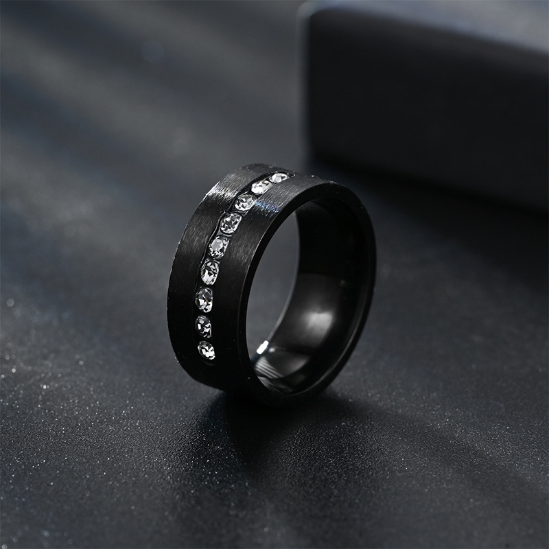 Rings Classification 1 Piece Quantity Holiday, Daily Occasion 304 Stainless Steel Material Vacation Classic Style Solid Color 304 Stainless Steel Inlay Zircon Men's Rings Men Signet Rings