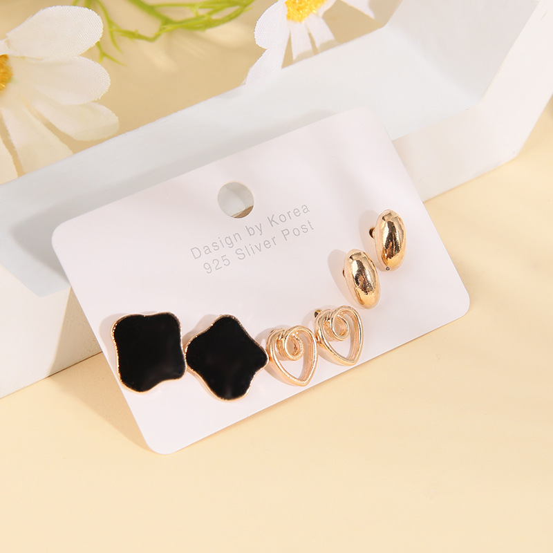 1 Set INS Style Fashion Heart Shape Alloy Plating Womenu0027S Ear Studs