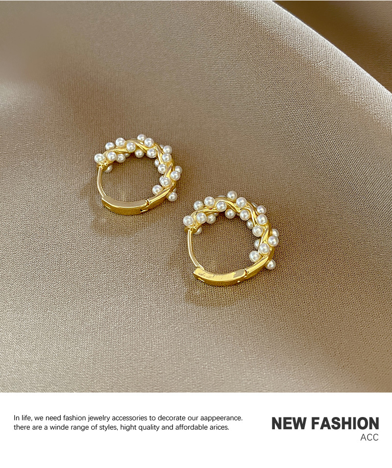 Earrings Classification Lady Classic Style Geometric Alloy Plating Inlay Artificial Pearls Women's Earrings 1 Pair