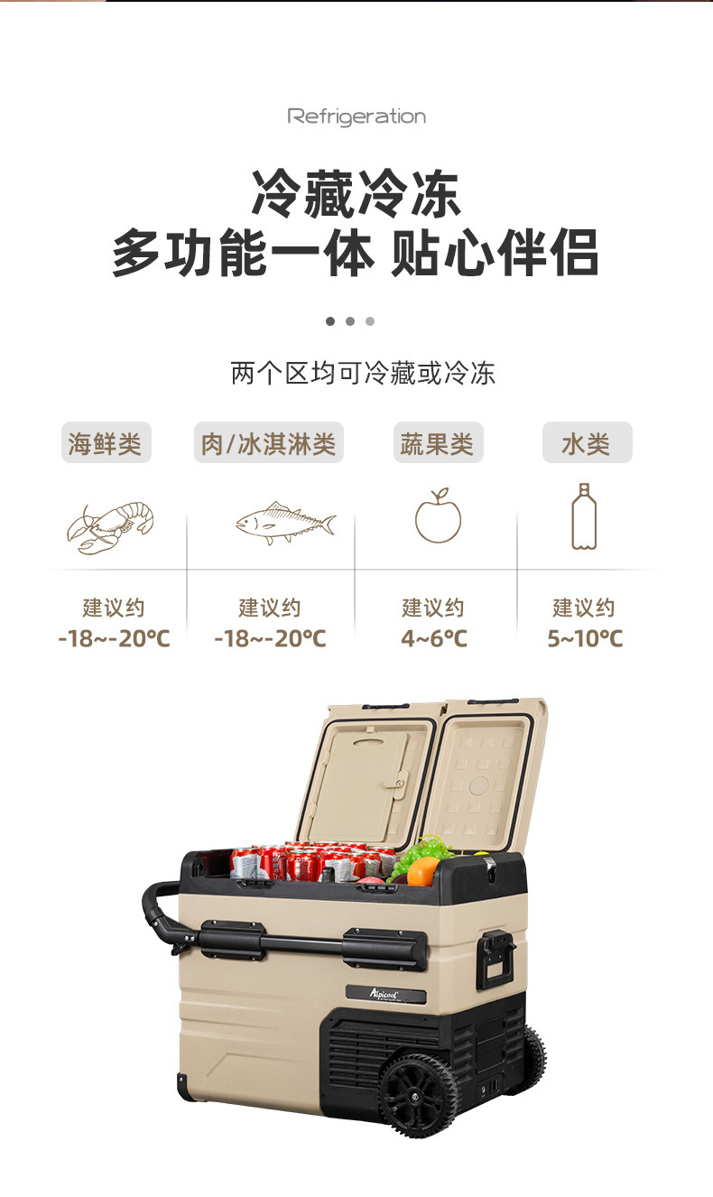 Ice Tiger Compressor Car Refrigerator, Dual-Use for Car and Home, Freezing and Refrigeration, 12V24V Portable Ta35 Dormitory Mini Refrigerator