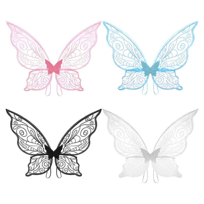 Adult and Children Party Performance Butterfly Wings Props Foldable Elf Ears Garland Set Handmade