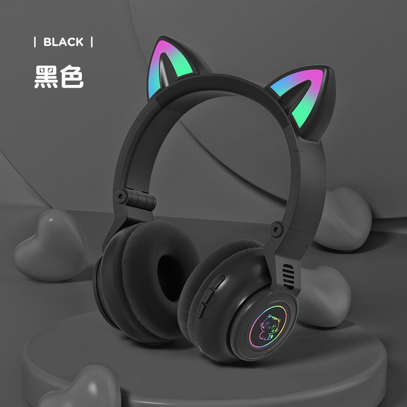 代発新型かわいいマカロン猫耳bluetoothイヤホン無線スポーツゲームイヤホンはアンドロイドに適している|undefined