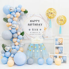 男孩女孩寶寶1一周歲生日布置裝飾場景兒童百日百天宴背景牆氣球2