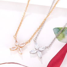 T家高端v金四叶草马眼精工制作时尚轻奢气质高级感锁骨链女