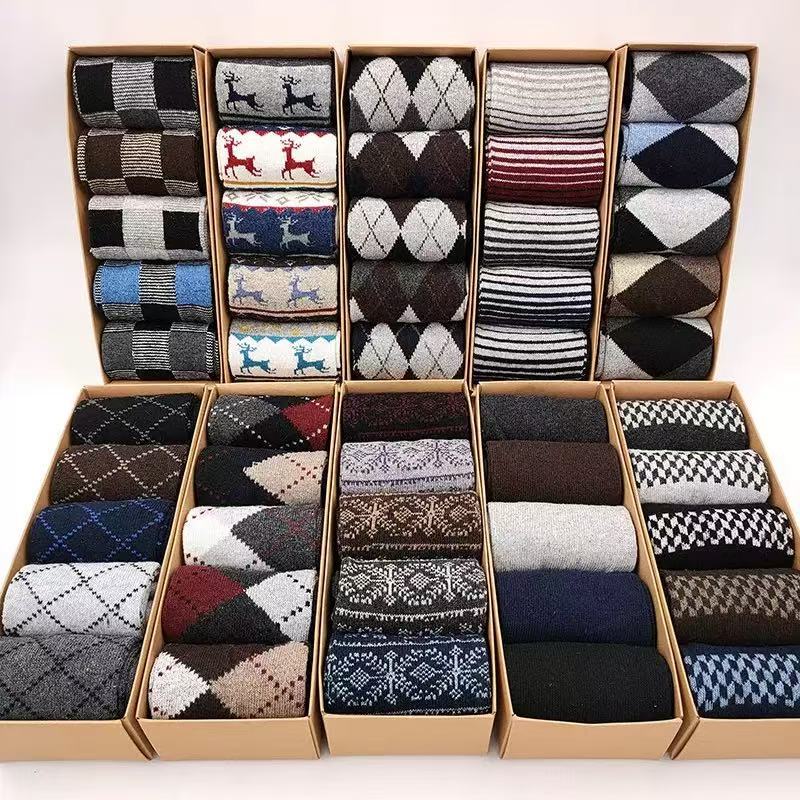 Autumn and Winter Cross-Border Gift Box Rabbit Wool Men's Socks Thickened Warm Heating Mid-Calf Business Socks Autumn and Winter Cross-Border Gift Box Rabbit Wool Men's Socks Thickened Warm Heating Mid-Calf Business Socks