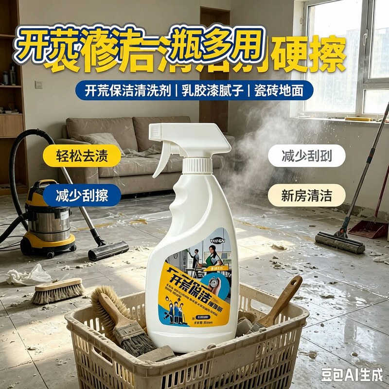 Powerful cleaning agent for post-construction cleaning, removes dirt and cement putty, suitable for cleaning tiles and floors, 500ml, multi-purpose