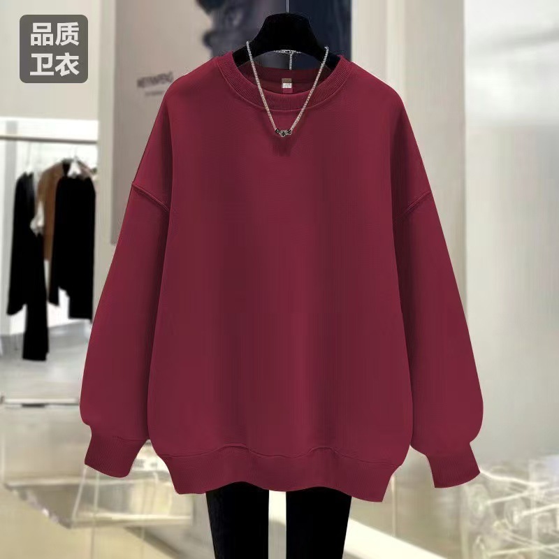宽松长袖卫衣女秋冬季百搭减龄显瘦遮肉上衣|undefined