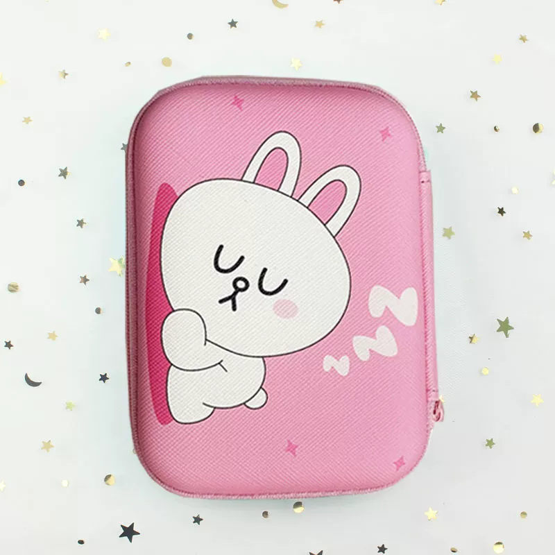 Organizer Storage Bag, Cute Printed Zipper Case, Portable 14×10×3 cm, Phone & Accessories