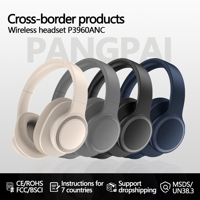 Explosión real ANC activa reducción de ruido auriculares Bluetooth auriculares todo incluido auriculares de música de bajo peso de los oídos comercio electrónico transfronterizo 5.4