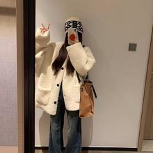 小个子香风羊羔毛绒外套女2025新款秋冬季韩系摇粒绒加厚上衣外套