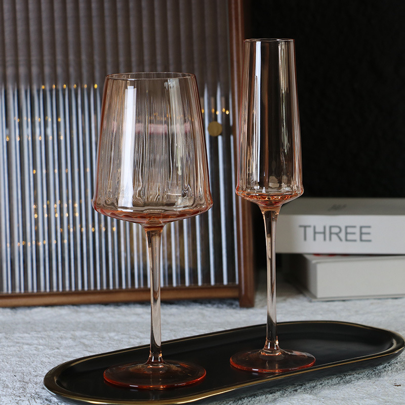 Copa de Cristal Marrón para Vino, Vidrio, con Rayas, para Vino Tinto image 4