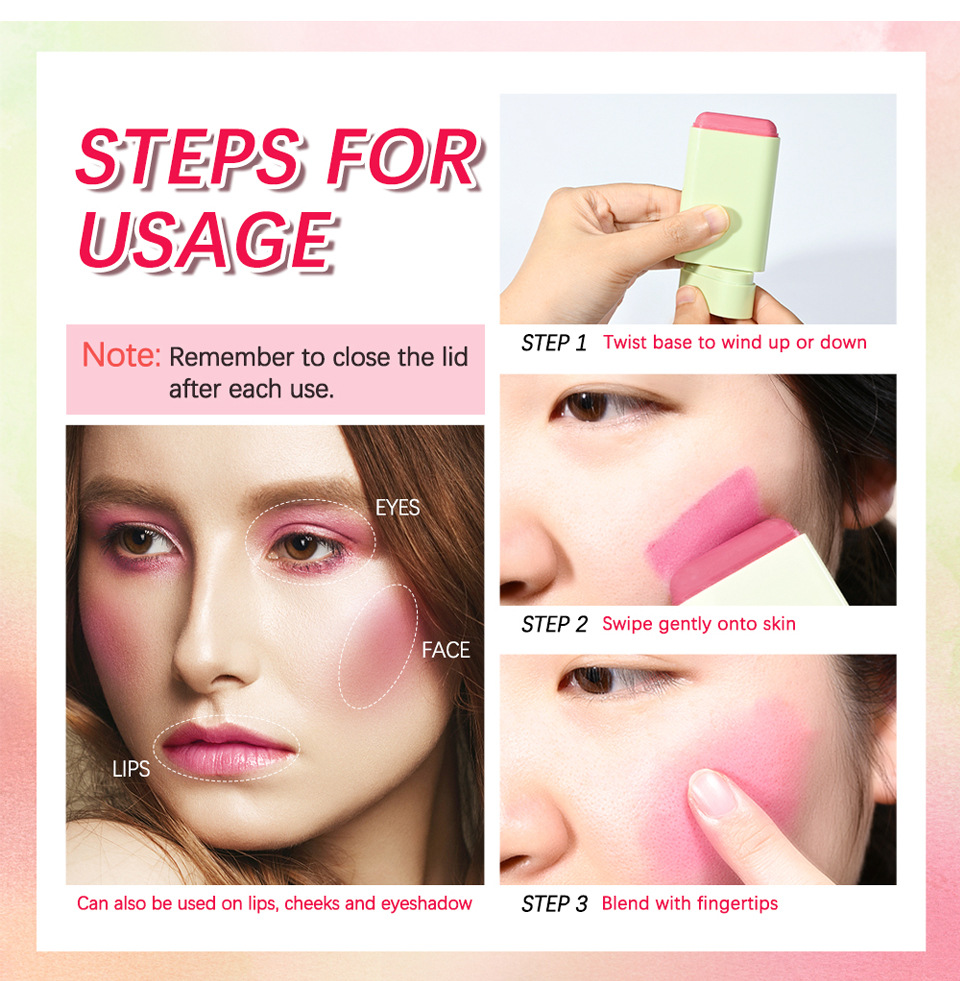 ibcccndc Three-dimensional Blush Cream Red Pink Natural Smooth Blush Blush Apply Blush undefined
