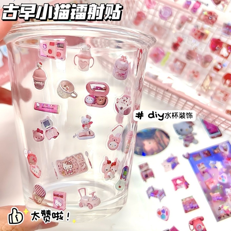 高颜值可爱猫咪系列手账套装ins高颜值古早贴画手账diy素材装饰|undefined