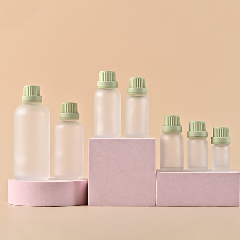 スポット5-100ml透明フロスト精油ボトル10ml 30ml蒙砂精油ボトルバラ金スポイトボトル|undefined