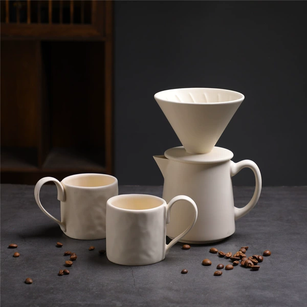 505 tall coffee pot + 331 ear cup (off-white 4-piece set)