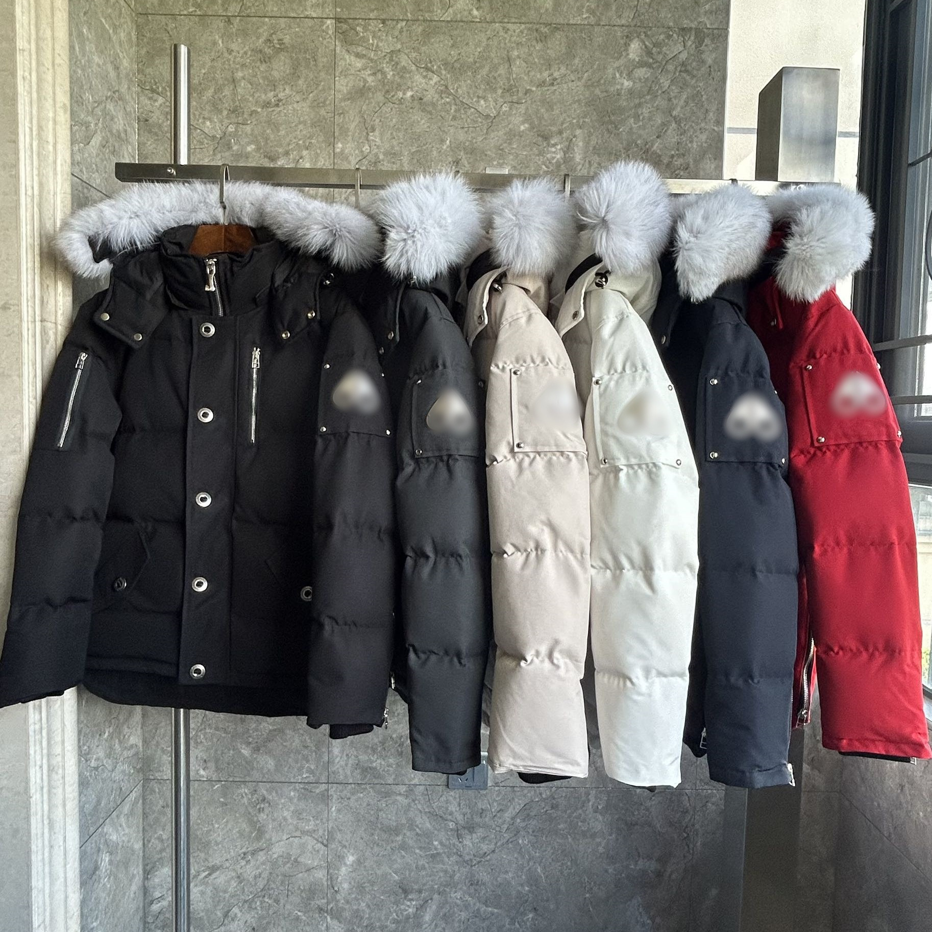 Putian high-quality in-stock cross-border Moose Scissors 06 short style couple's men's down jacket parka coat