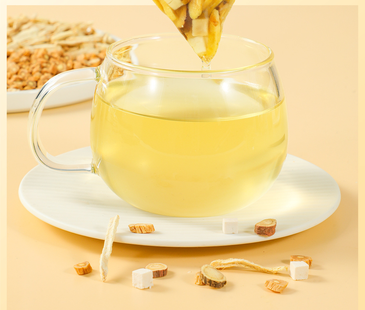 Huang Ya Tang Herbal Tea Bags Codonopsis Poria Ginger Licorice Blend 60 Teabags preparation